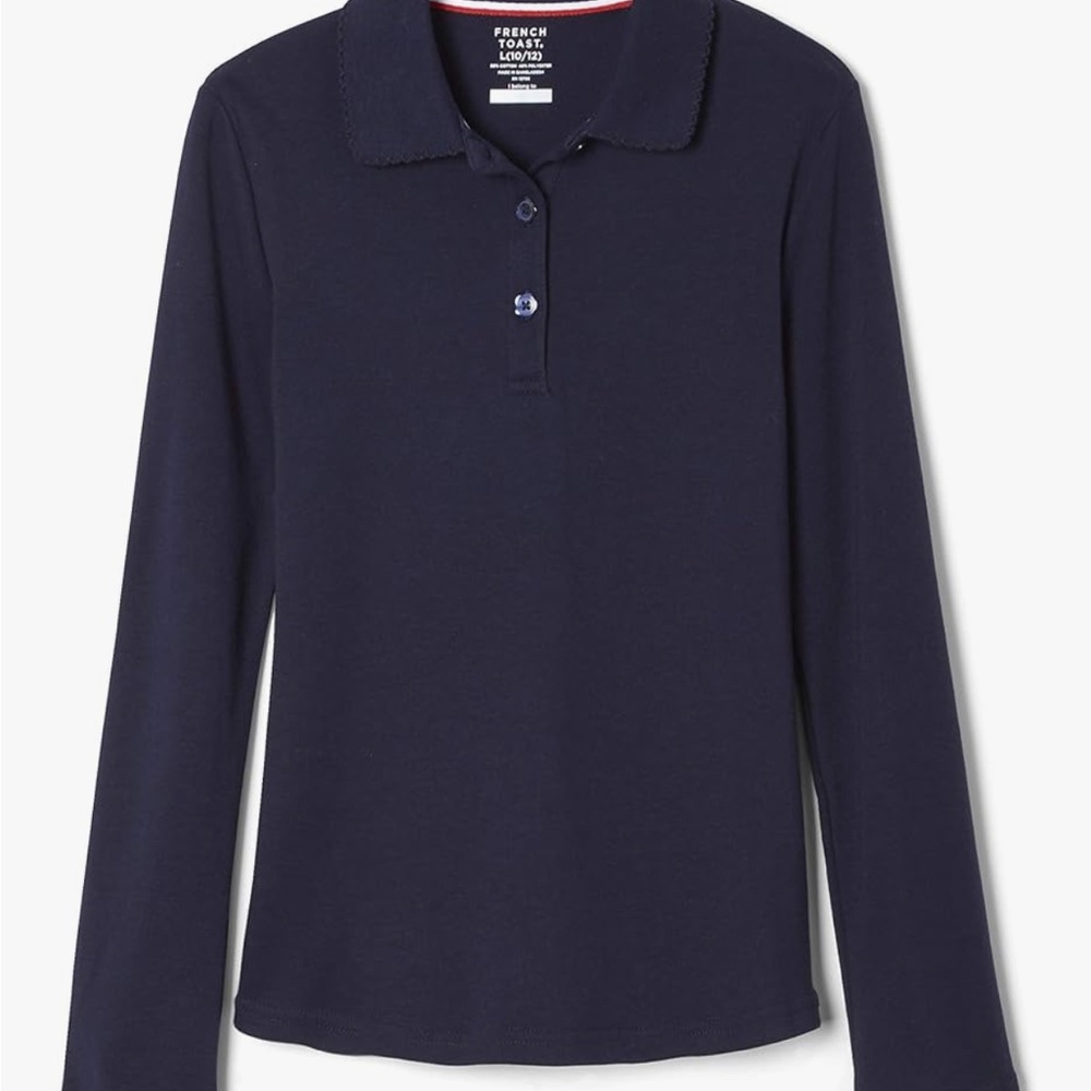 French Toast Kids Navy Long Sleeve uniform Shirt